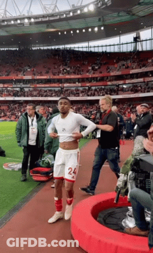Soccer Player Number 24 Walking Off Field GIF