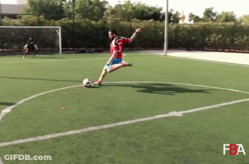 Soccer Player Number 3 Kicking Ball GIF