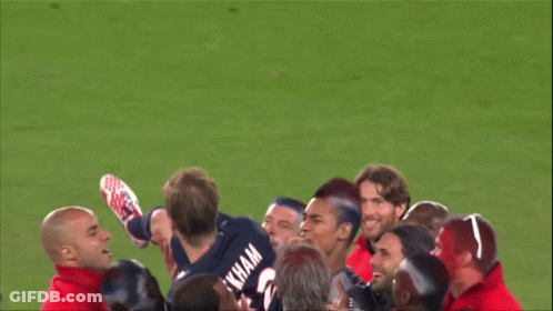 Soccer Player Number 33 Thrown In Air GIF