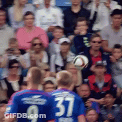 Soccer Player Number 37 Blue Jersey Crowd GIF