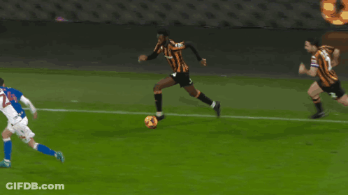 Soccer Player Number 44 Running Towards Ball GIF