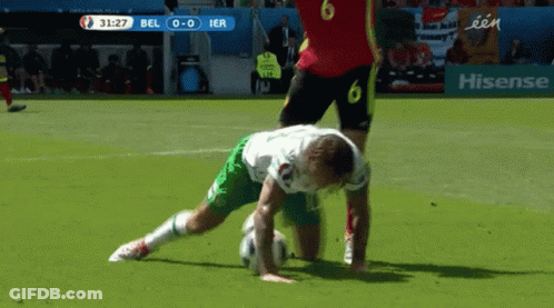 Soccer Player Number 6 Laying On Ground GIF