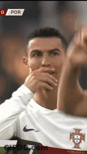 Soccer Player Number 7 Covering Mouth GIF