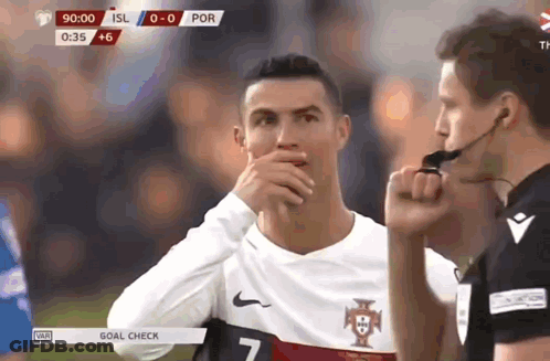 Soccer Player Number 7 Covering Mouth GIF