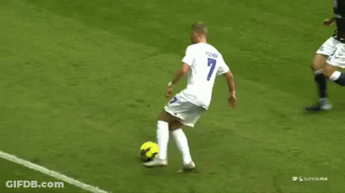 Soccer Player Number 7 Kicking Ball GIF