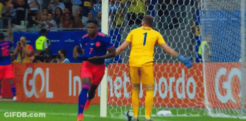 Soccer Player Number 7 Running Towards Goal GIF