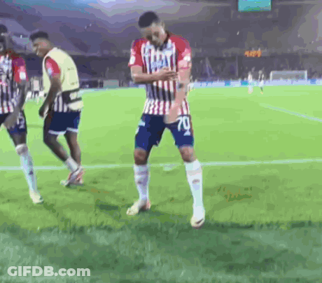 Soccer Player Number 70 Dancing On Field GIF