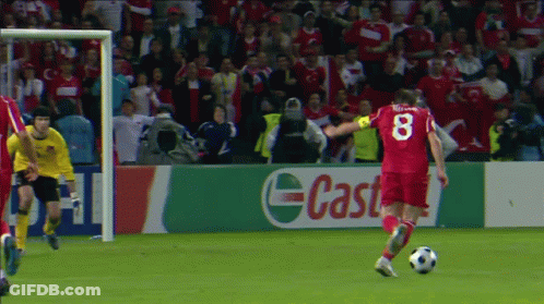 Soccer Player Number 8 Kicking Ball GIF