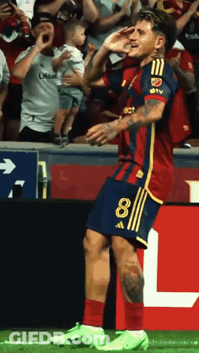 Soccer Player Number 8 On Field GIF