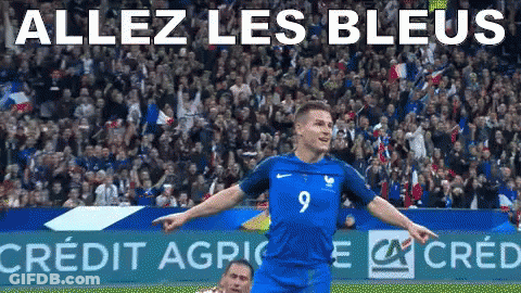 Soccer Player Number 9 Celebrating Goal GIF