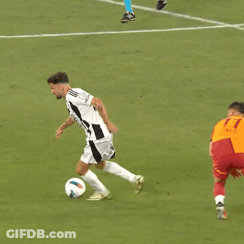 Soccer Player Number 9 Kicking Ball GIF