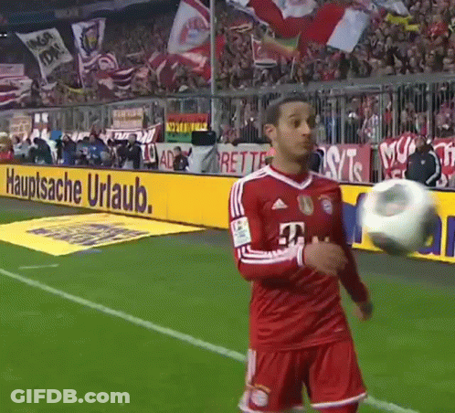 Soccer Player On Field With Hauptsache Urlaub Sign GIF