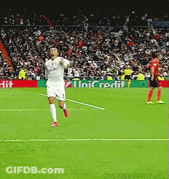 Soccer Player On Field With Unicredit Banner GIF
