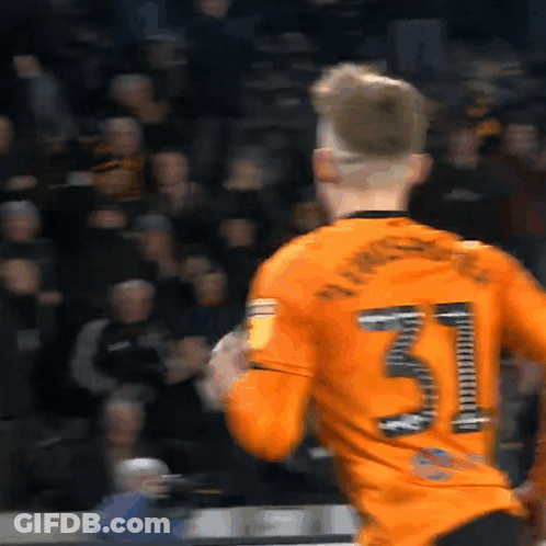 Soccer Player Orange Jersey 31 GIF