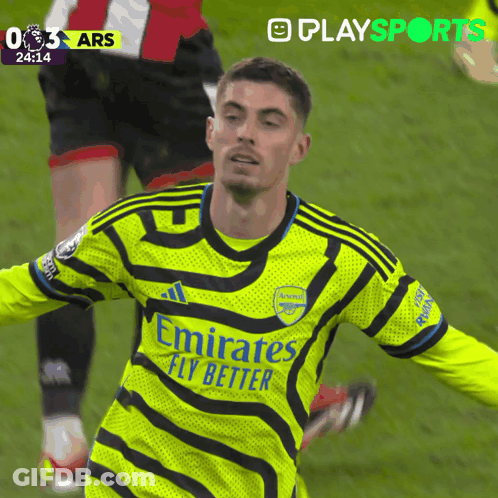 Soccer Player Pointing In Black And White Jersey GIF