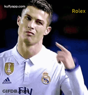 Soccer Player Pointing In White Adidas Jersey GIF