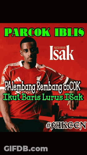 Soccer Player Poster With Name Isak GIF