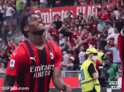 Soccer Player Red Black Jersey Emirates Fly Better GIF