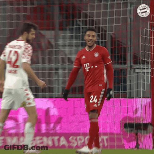 Soccer Player Red Jersey Number 24 Shorts GIF