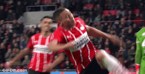 Soccer Player Red White Striped Shirt Number 3 GIF