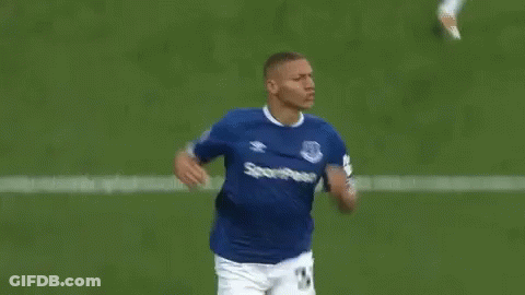 Soccer Player Running In Blue And White Jersey GIF