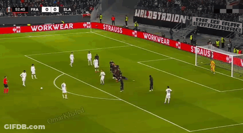 Soccer Player Running In Fra Vs Sla Game GIF