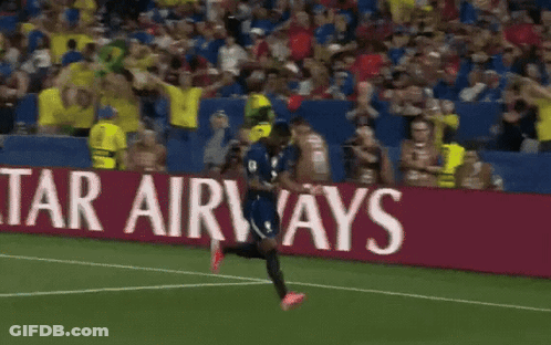Soccer Player Running In Front Of Lenovo Signs GIF