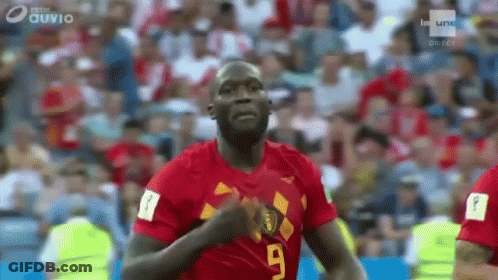 Soccer Player Running In Red Jersey Number 9 GIF