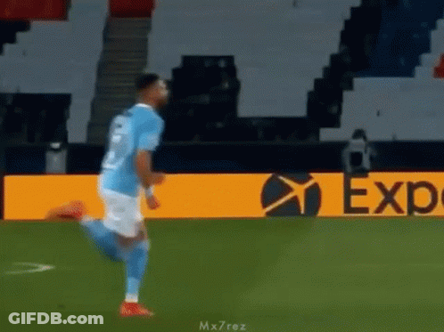 Soccer Player Running On Field Past Expedia Ad GIF