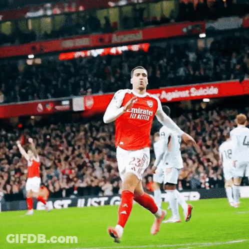 Soccer Player Running Red Jersey Emirates Fly Better GIF