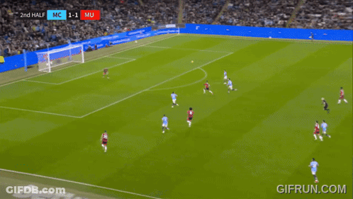 Soccer Player Running Score 1-1 GIF