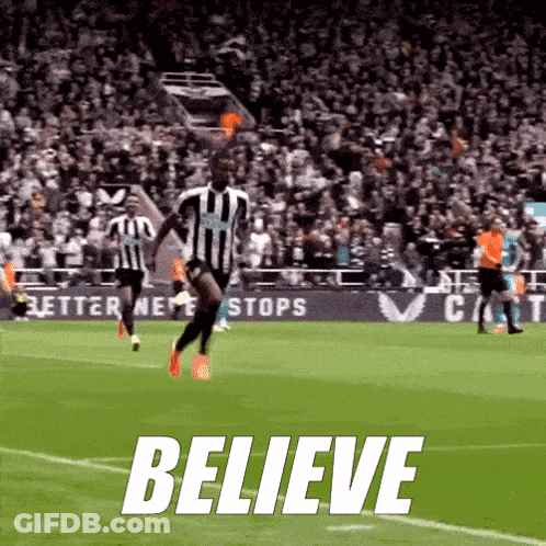 Soccer Player Running With Believe GIF