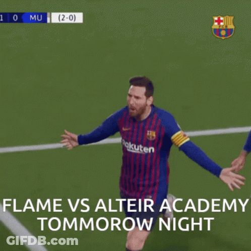 Soccer Player Running With Flame Vs Alteir Academy Tomorrow Night GIF