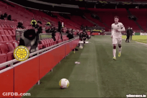 Soccer Player Running With Heineken Logo GIF