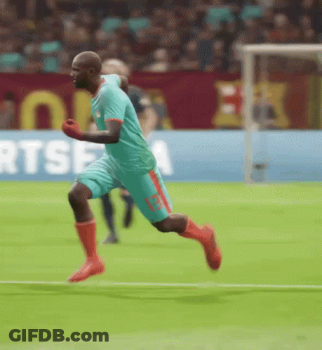 Soccer Player Running With RTSF Sign GIF
