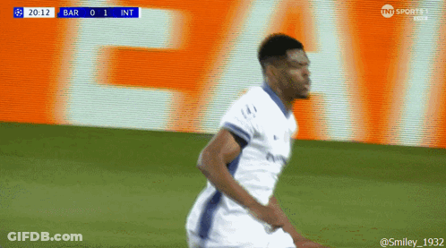 Soccer Player Running With TNT Sports Logo GIF