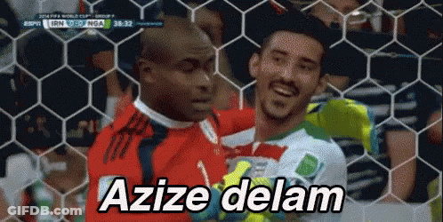 Soccer Player Saying Azize Delam In Front Of Goal GIF