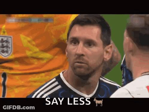 Soccer Player Says Say Less To Another Man GIF