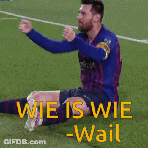 Soccer Player Sitting On Grass Wie Is Wie - Wait GIF