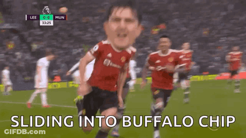 Soccer Player Sliding Into Buffalo Chip GIF