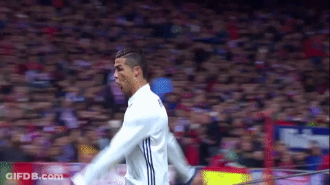 Soccer Player Smiling At Stadium With Play GIF