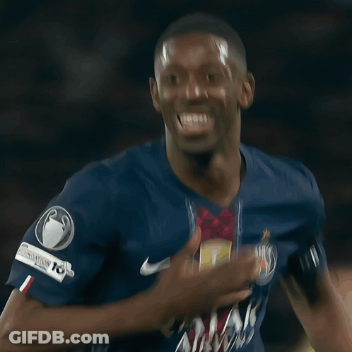 Soccer Player Smiling In Bein Jersey GIF