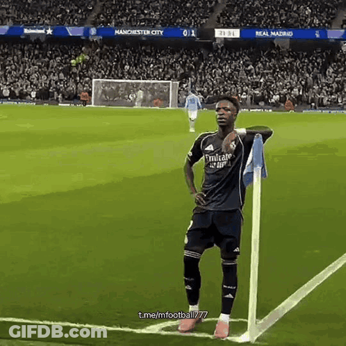 Soccer Player Standing On Sidelines GIF