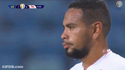 Soccer Player Sweating Peru Vs Ecu Match GIF