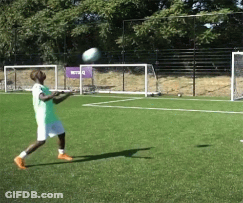 Soccer Player Throws Ball With BBC Logo GIF