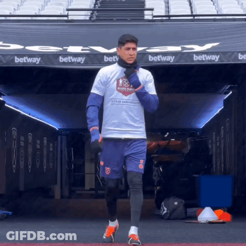 Soccer Player Wearing 15 Year Anniversary Shirt GIF