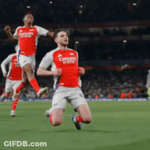 Soccer Player Wearing A Jersey That Says Emirates Fly Better On It GIF