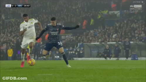 Soccer Player Wearing A Jersey That Says Emirates Fly Emirates GIF