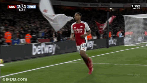 Soccer Player Wearing Fly Emirates Jersey GIF