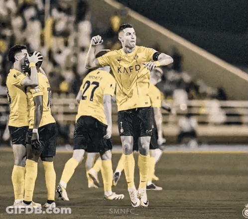 Soccer Player Wearing Kaed Jersey Celebrates Goal GIF